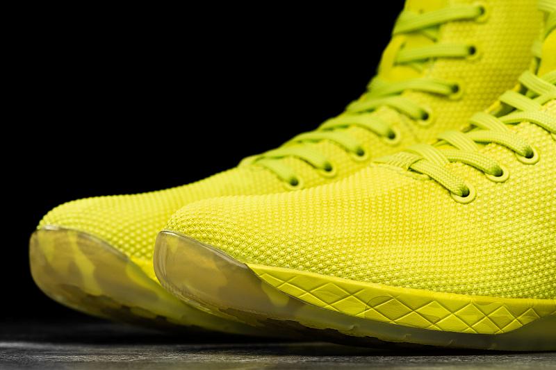 Yellow Nobull High-Top Neon Lime Camo Men's Trainers | CA Z1486U